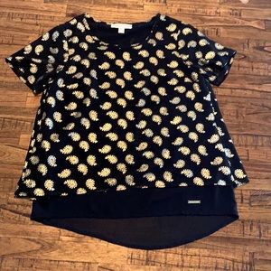 Black and gold MICHAEL by Michael Kors 2 layer top
